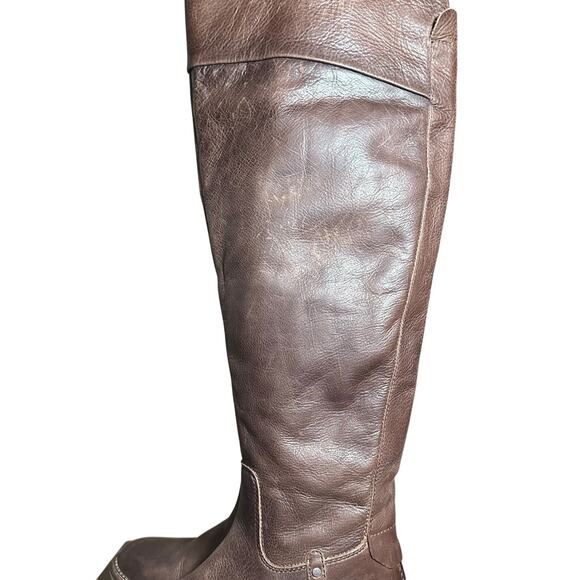 Franco Sarto Haleen Brown Leather Wide Calf Over-the-Knee Size 7.5M WC - Picture 8 of 14